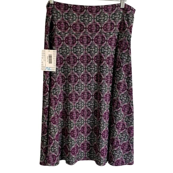 LuLaRoe Azure Skirt Black Purple Geometric Design Women's XL NEW NWT - Picture 1 of 7